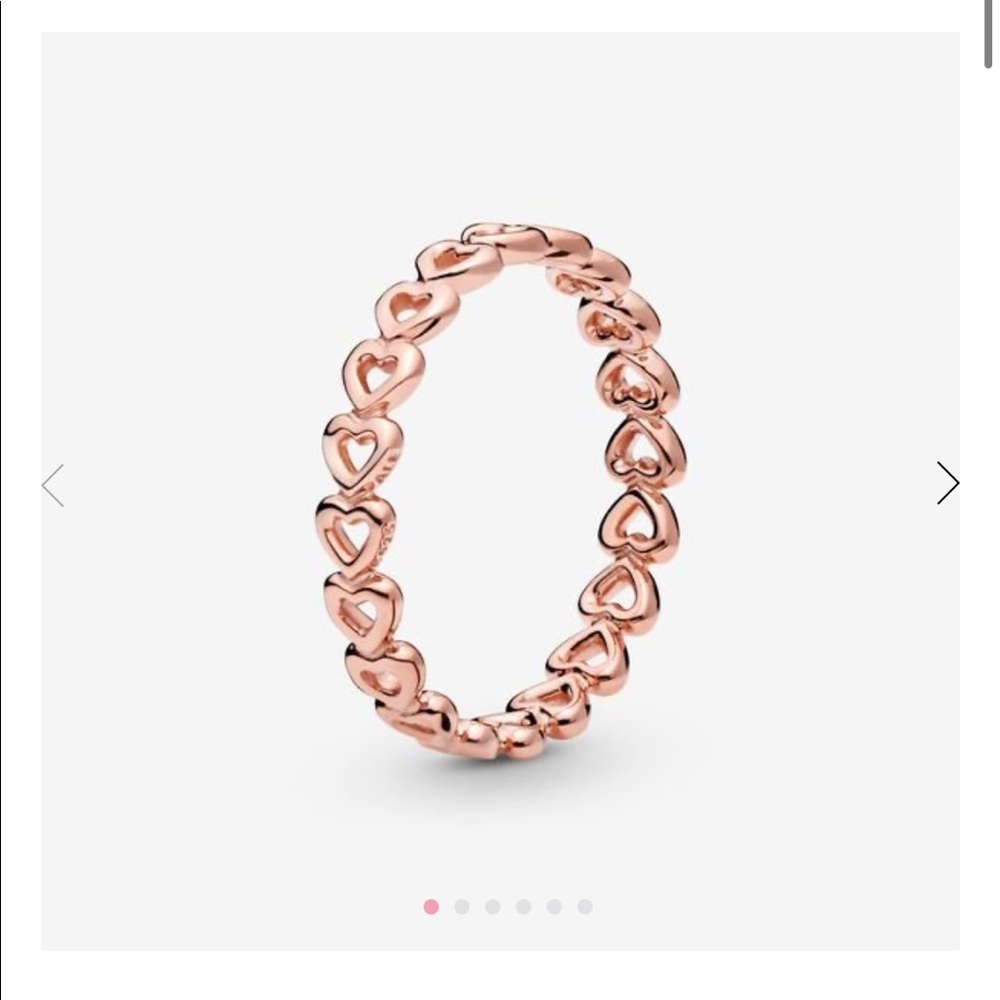 Pandora band of hearts ring fish gold